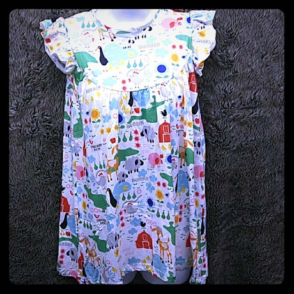 Farm scene botique style dress